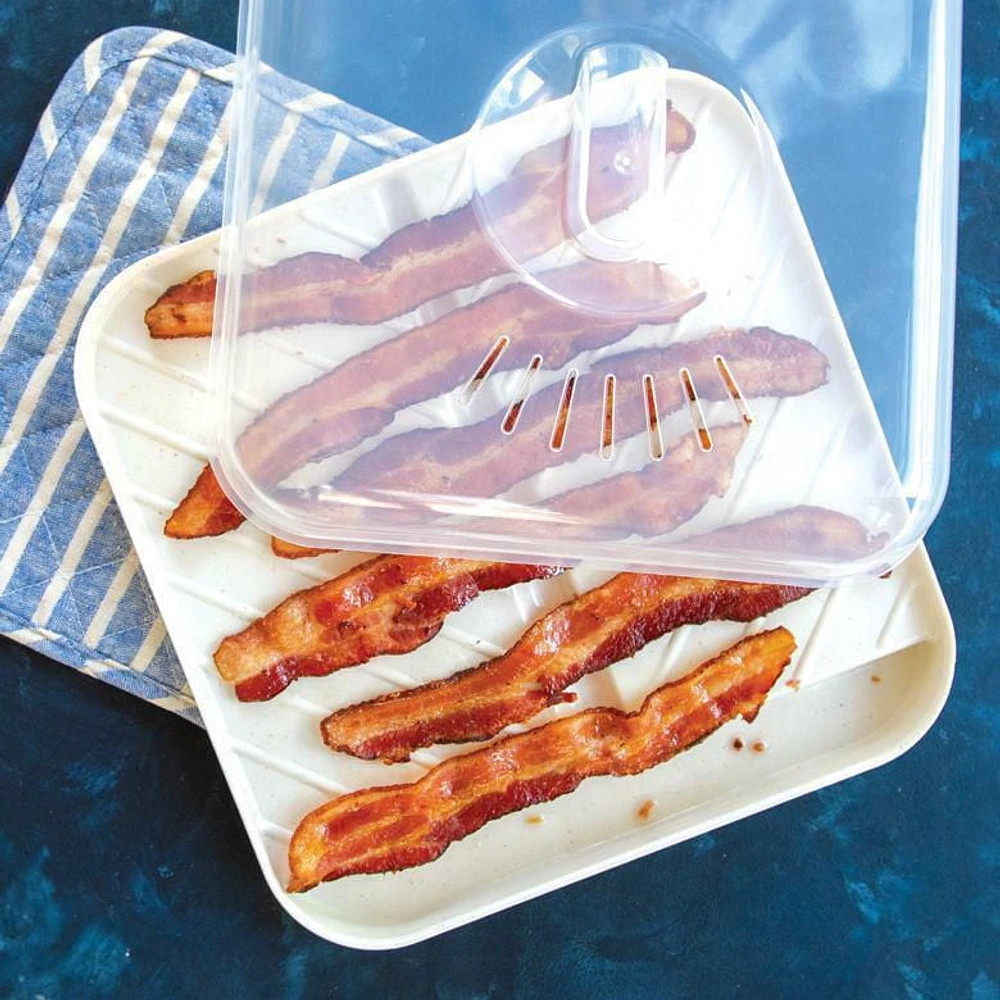 Nordicware Microwavable Bacon Tray with Lid, Bacon tray with Lid