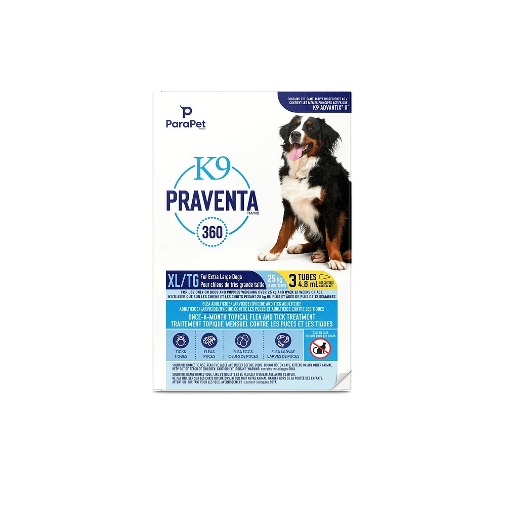 K9 Praventa 360 for extra large dogs, 3 tubes