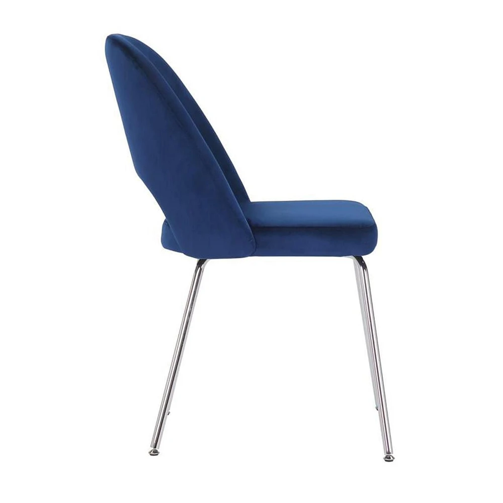 Take Me Home Alice Velvet Dining Chair, Blue seat and Gold Legs.