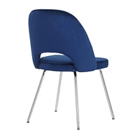 Take Me Home Alice Velvet Dining Chair, Blue seat and Gold Legs.