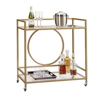 Sauder International Lux Bar Cart, Satin Gold, 417828