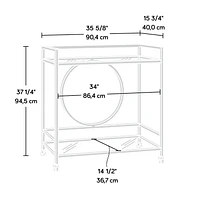 Sauder International Lux Bar Cart, Satin Gold, 417828