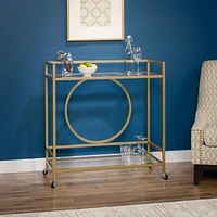 Sauder International Lux Bar Cart, Satin Gold, 417828