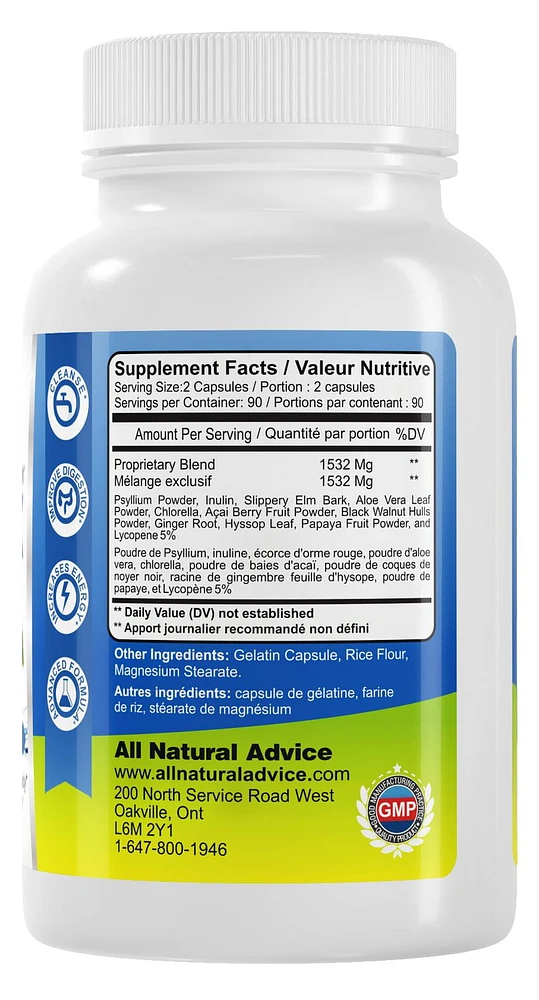 All Natural Advice Super Detox and Colon Cleanse Pure Flush 180 Capsules