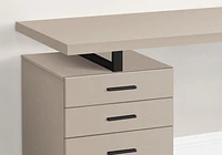 Monarch Specialties Computer Desk, Home Office, Laptop, Left, Right Set-up, Storage Drawers, 48"l, Work, Metal, Laminate, Beige, Black, Contemporary, Modern