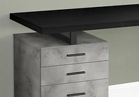 Monarch Specialties Computer Desk, Home Office, Laptop, Left, Right Set-Up, Storage Drawers, 48"L, Metal, Laminate, Grey Concrete, Black, Contemporary, Modern