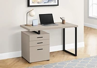 Monarch Specialties Computer Desk, Home Office, Laptop, Left, Right Set-up, Storage Drawers, 48"l, Work, Metal, Laminate, Beige, Black, Contemporary, Modern