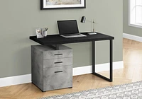 Monarch Specialties Computer Desk, Home Office, Laptop, Left, Right Set-Up, Storage Drawers, 48"L, Metal, Laminate, Grey Concrete, Black, Contemporary, Modern