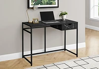 Monarch Specialties Computer Desk, Home Office, Laptop, Storage Drawer, 42"l, Work, Metal, Laminate, Black Marble Look, Contemporary, Modern