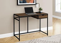 Monarch Specialties Computer Desk, Home Office, Laptop, Storage Drawer, 42"l, Work, Metal, Laminate, Brown, Black, Contemporary, Modern