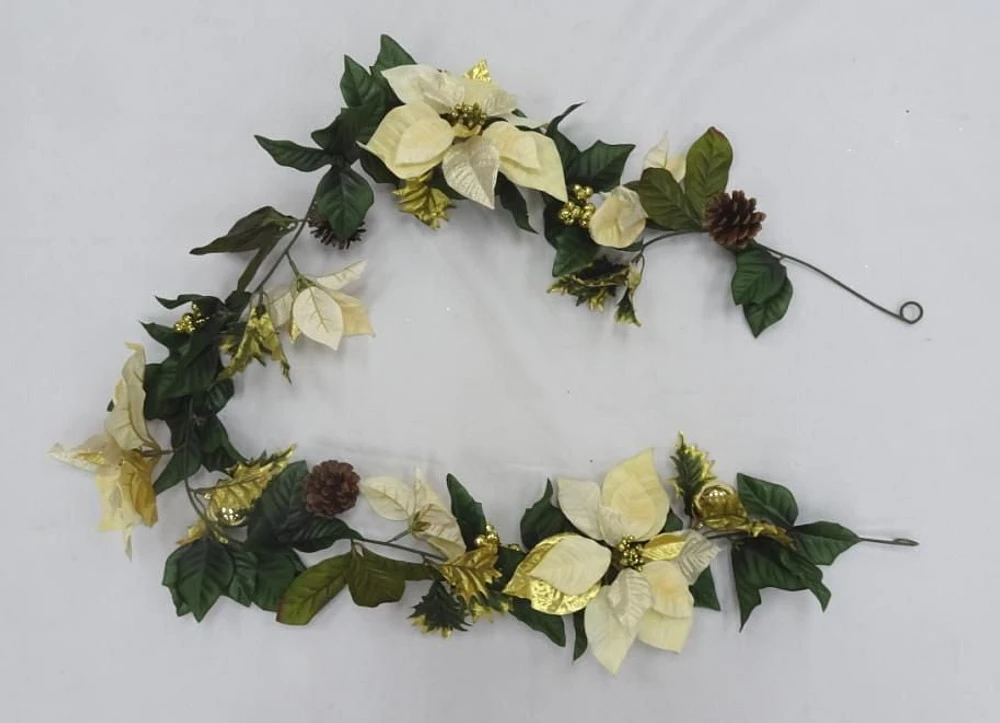 Gold Poinsettia Garland