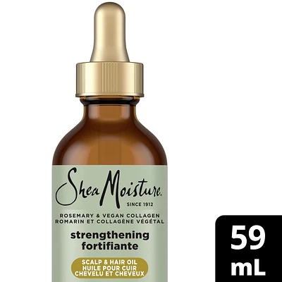 SheaMoisture Strengthening Scalp & Hair Oil with Rosemary & Vegan Collagen & ScalpBoost Technology to Promote Length Retention & Invigorate the Scalp, 59 ML, 59 ML