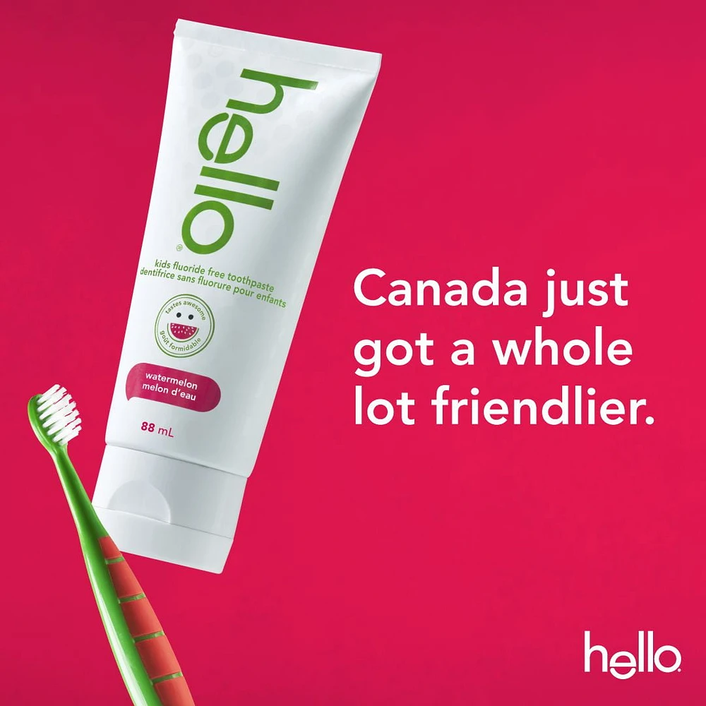 Hello Watermelon All Ages Kids Fluoride Free Toothpaste - 88 mL, Hello Watermelon Kids Toothpaste