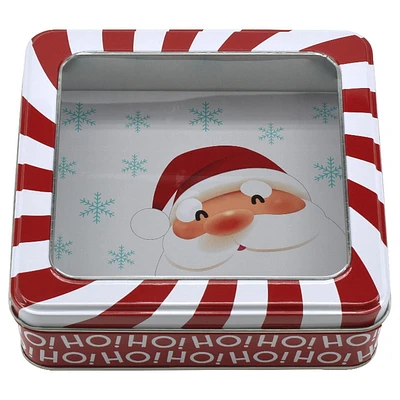 HOLIDAY TIME WINDOW SQUARE TIN