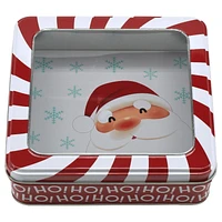 HOLIDAY TIME WINDOW SQUARE TIN