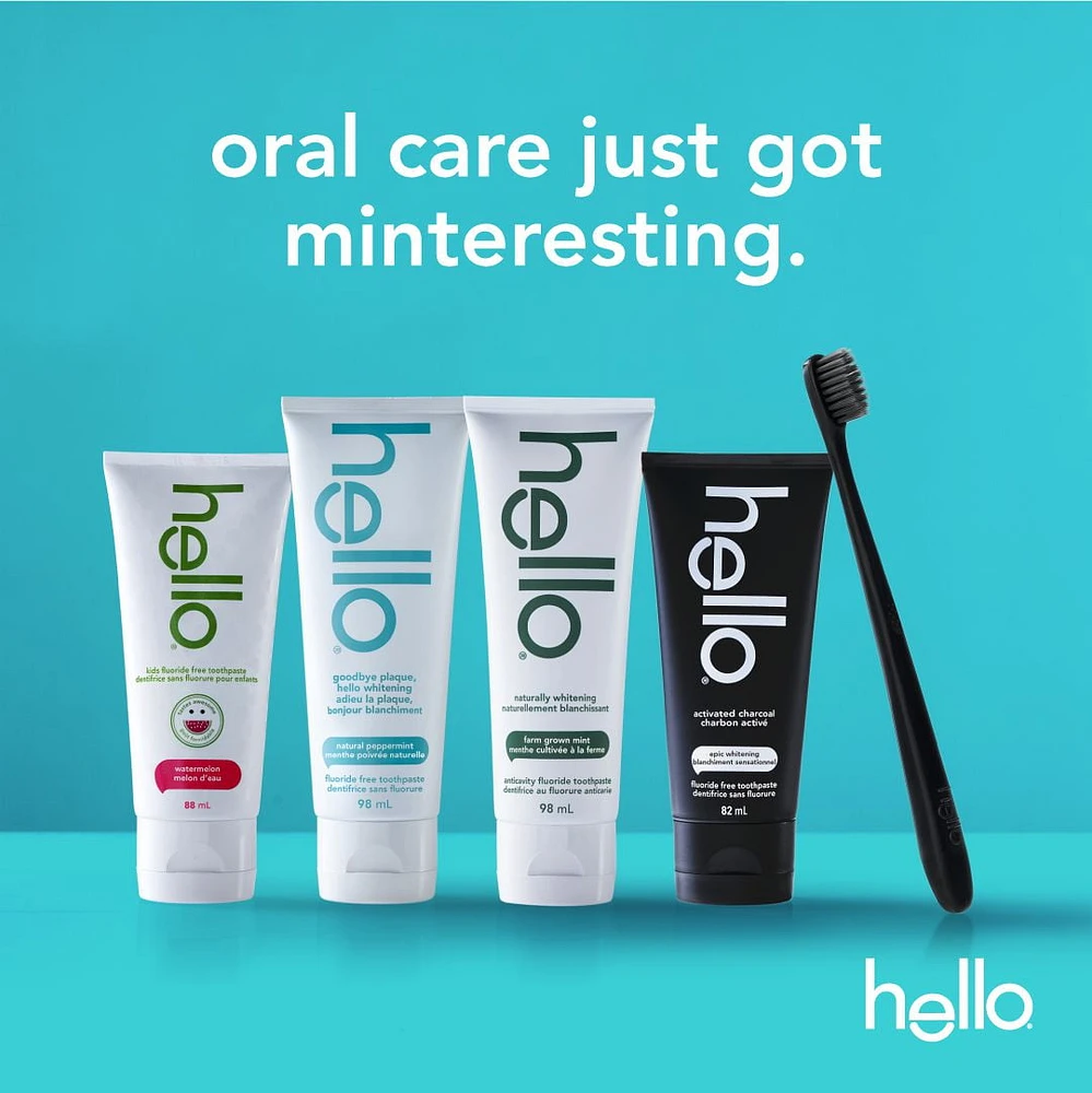 Hello Activated Charcoal Fluoride Free Toothpaste - 82 mL, Hello Charcoal Toothpaste