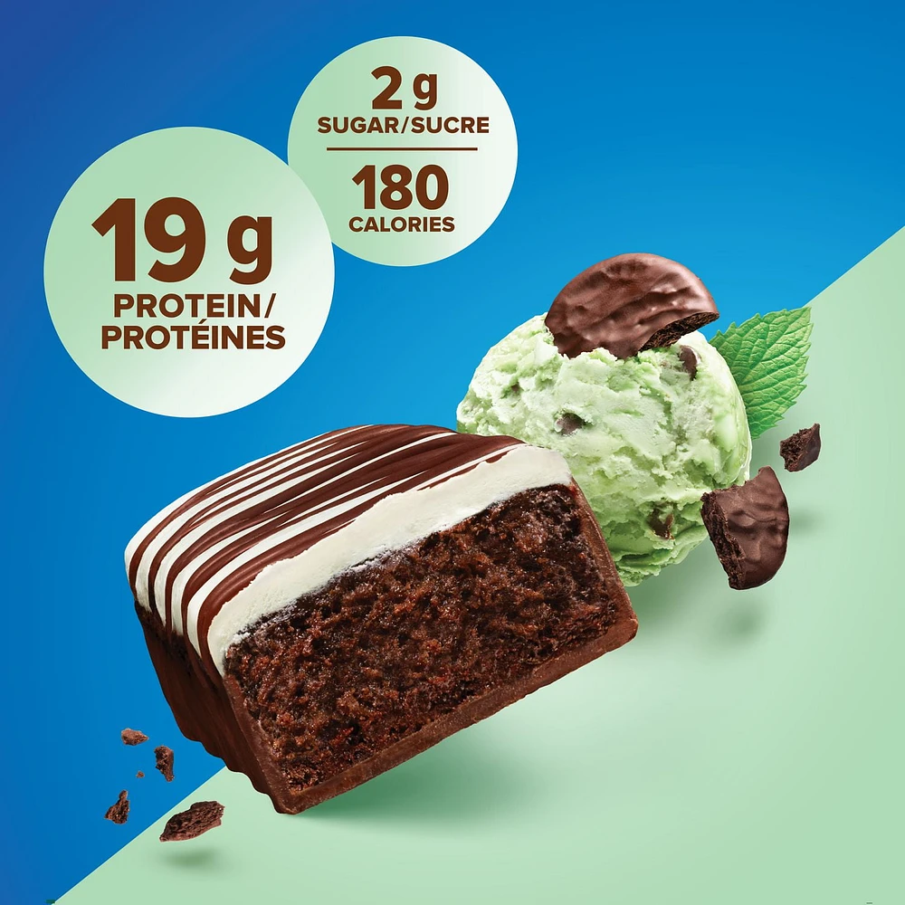 CHOCOLATE MINT COOKIE, 19 g protein, gluten free, 6 X 50 g bars, New Look! Pure Protein bars feature the winning combination of high protein and great taste.