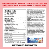 STRAWBERRY, 20 g of protein, gluten free, 6 X 50 g bars, New Look! Pure Protein bars feature the winning combination of high protein and great taste.