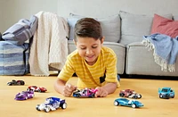 Hot Wheels Pull-Back Speeders 2 Toy Cars in 1:43 Scale, Pull Cars Backward & Release to Race - Styles May Vary