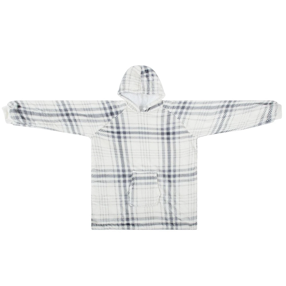 Safdie & Co. Premium Ultra Soft Hoodzy Hooded Throw Blanket Grey Plaid