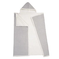 Safdie & Co. Premium Ultra Soft Reversible Sherpa Hoodzy Hooded Throw Blanket Light Grey