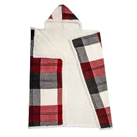 Safdie & Co. Premium Ultra Soft Hoodzy Hooded Throw Blanket with Sherpa Winter Plaid