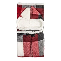 Safdie & Co. Premium Ultra Soft Hoodzy Hooded Throw Blanket with Sherpa Winter Plaid