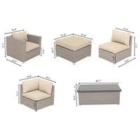 Chambers Bay Collection 7-Piece Aluminum Patio Conversation Set with Navy Cushions