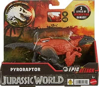 Jurassic World Epic Attack Pyroraptor Dinosaur Toy Figure with Damage, Lights & Sounds