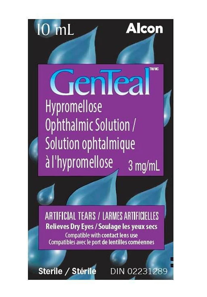 GenTeal Hypromellose Opthalmic Solution, Eye Drops, Artificial Tears, 10 mL