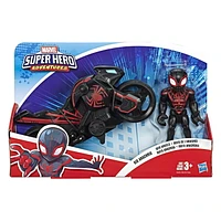 Playskool Heroes Marvel Super Hero Adventures Kid Arachnid Web Wheels, 5-Inch Figure and Motorcycle Set, Collectible Toys for Kids Ages 3 and Up