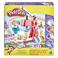 Play-Doh Glaces fantastiques avec 14 outils et 4 pots de pâte atoxique bicolore, dont 2 pailletées, pour enfants, dès 3 ans