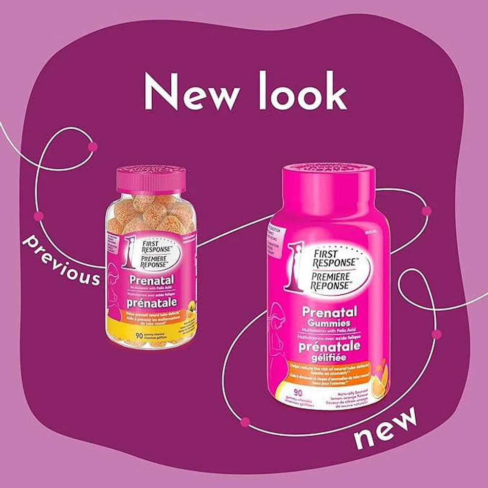 Multivitamines gélifiées prénatales avec acide folique First Response 90 vitamines gélifiées prénatales