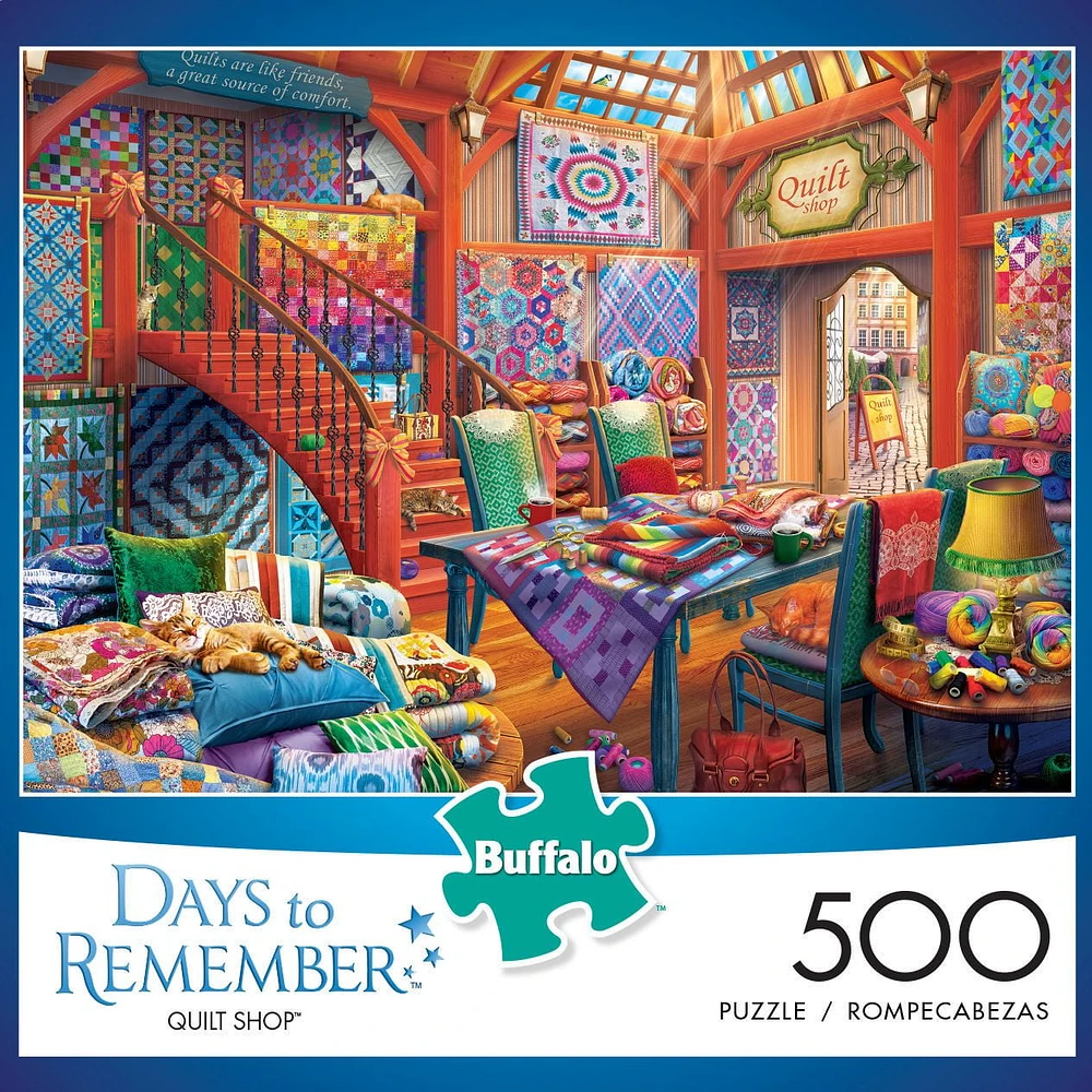 Buffalo Games Days To Remember Quilt Shop 500 Piece Jigsaw Puzzle