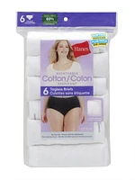 Hanes Women's 6-pack Basics Brief, Sizes: S-2XL