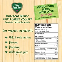 Baby Gourmet Organic Meltable Mushies Banana Berry with Greek Yoghurt, Organic Meltable Snack - 23 g