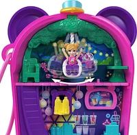 Polly Pocket Bubble Tea Panda Compact with 2 Micro Dolls and Pet Panda, Animal Toy with Food Accessories