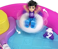 Polly Pocket Bubble Tea Panda Compact with 2 Micro Dolls and Pet Panda, Animal Toy with Food Accessories