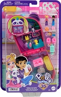 Polly Pocket Bubble Tea Panda Compact with 2 Micro Dolls and Pet Panda, Animal Toy with Food Accessories