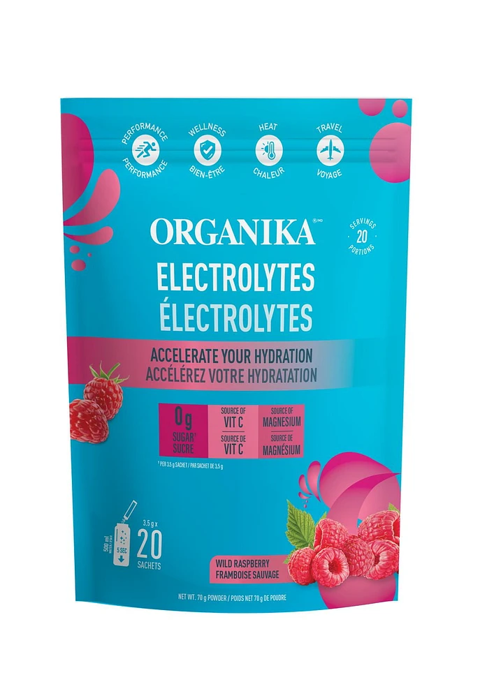 ORGANIKA Electrolytes Wild Raspberry On- the- Go Sachets