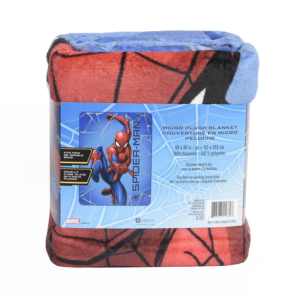 Spiderman Micro Raschel Blanket, 60" x 80", polyester