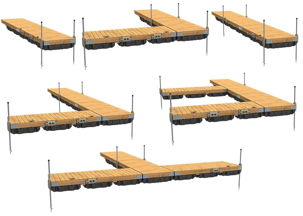 Port Side Commercial Grade Floating Dock Kit - 4'x10'