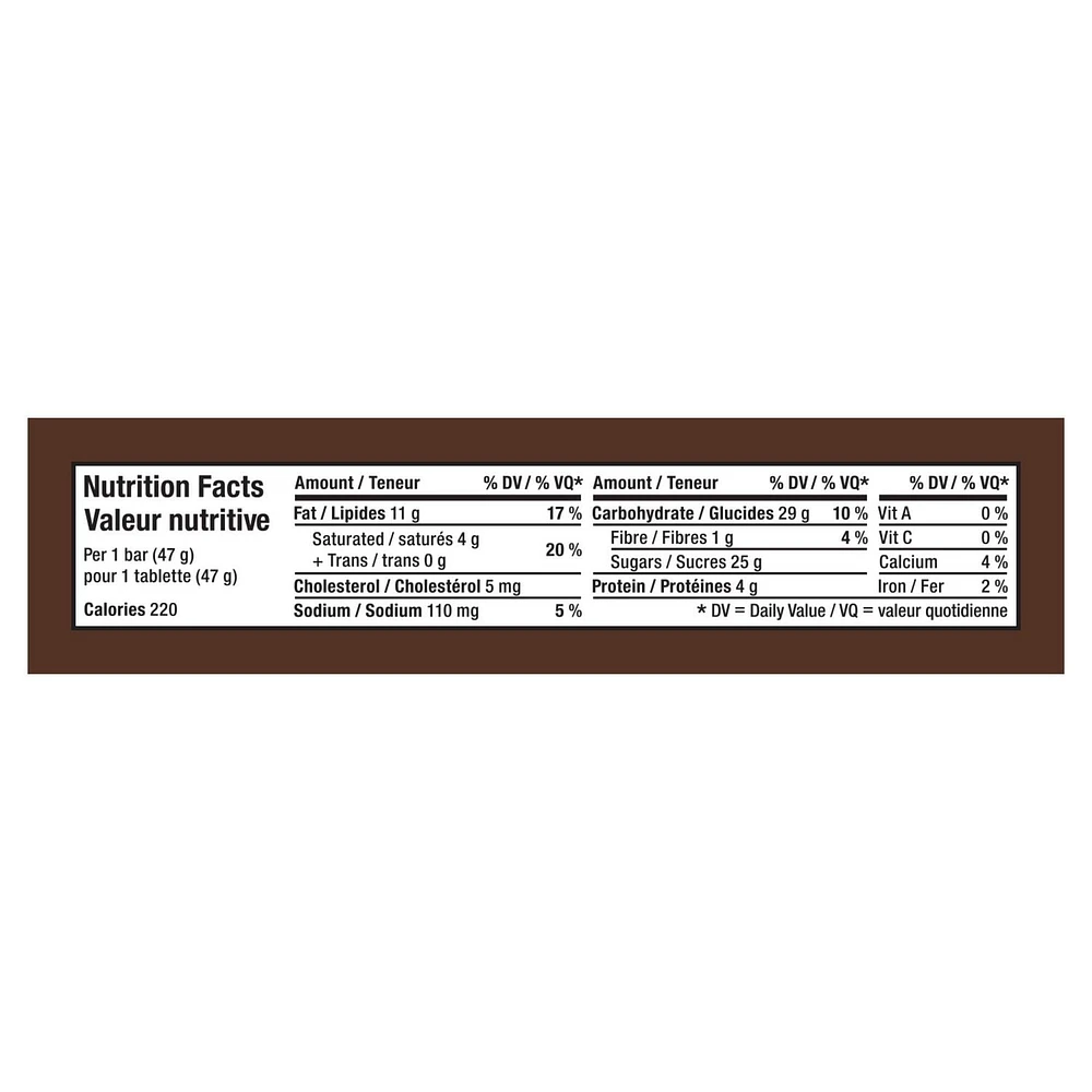 SNICKERS, barre choc. au lait et arachides, grand format 2 morc., 93 g Contient une (1) barre SNICKERS grand format de 93 g.
