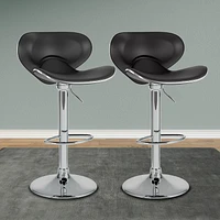 Marcus Curved Form Fitting Upholstered  Adjustable Barstools - Set of 2