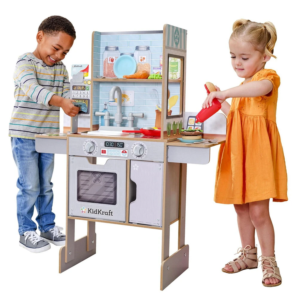 KidKraft Made Fresh 2-in-1 Kitchen & Restaurant, KidKraft Made Fresh 2-in-1 Wooden Kitchen & Restaurant with 29 Accessories