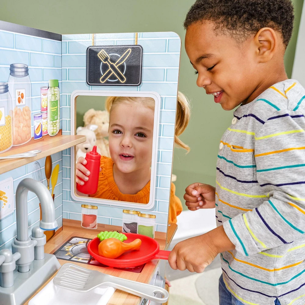 KidKraft Made Fresh 2-in-1 Kitchen & Restaurant, KidKraft Made Fresh 2-in-1 Wooden Kitchen & Restaurant with 29 Accessories