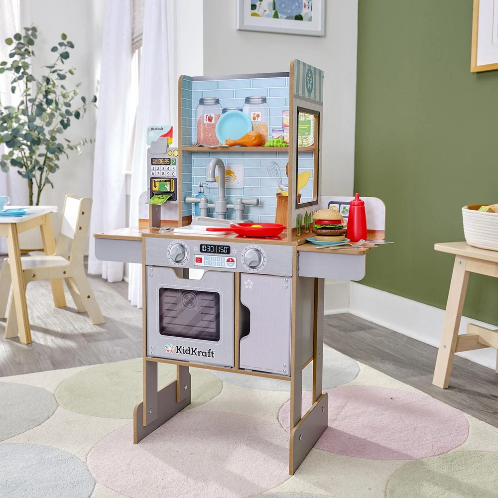 KidKraft Made Fresh 2-in-1 Kitchen & Restaurant, KidKraft Made Fresh 2-in-1 Wooden Kitchen & Restaurant with 29 Accessories