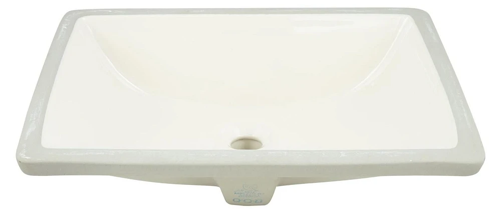 American Imaginations -in. W Rectangle Bathroom Undermount Sink Set In Biscuit