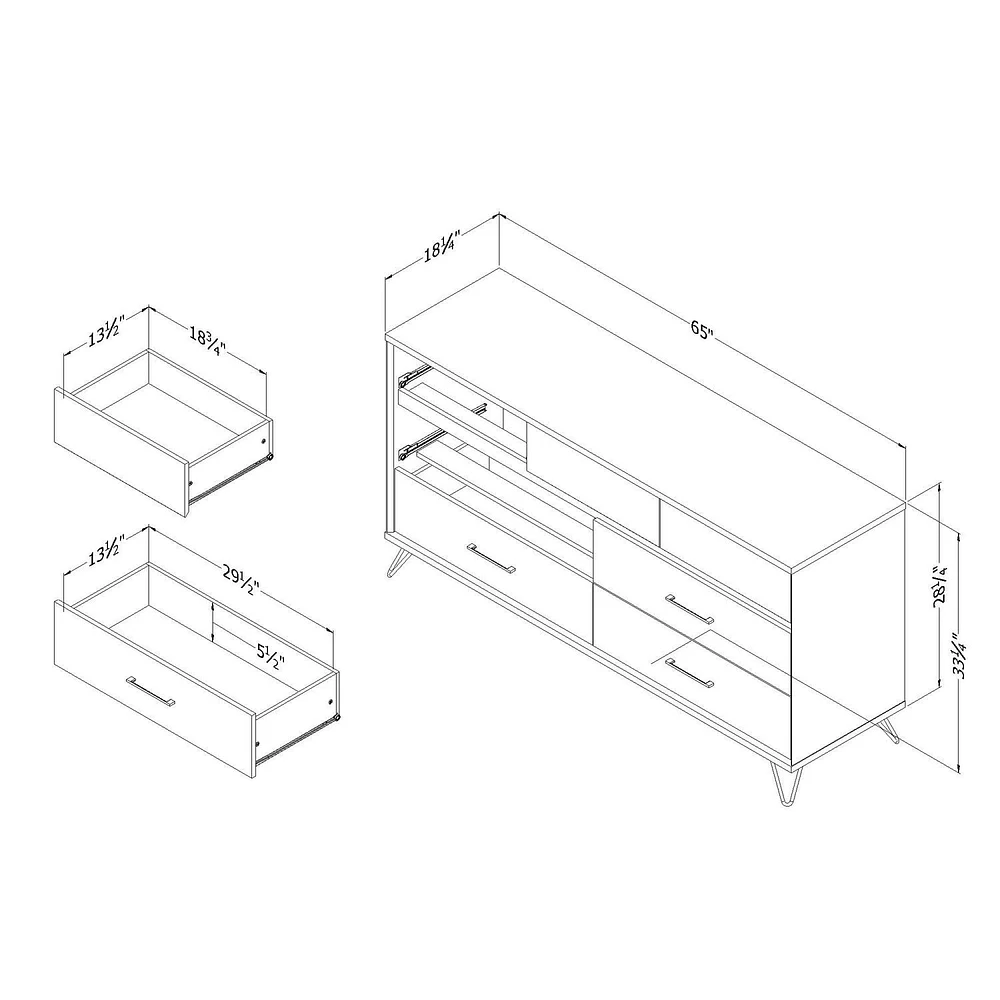 South Shore Olvyn 7-Drawer Double Dresser Natural Walnut and Charcoal