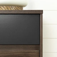 South Shore Olvyn 7-Drawer Double Dresser Natural Walnut and Charcoal